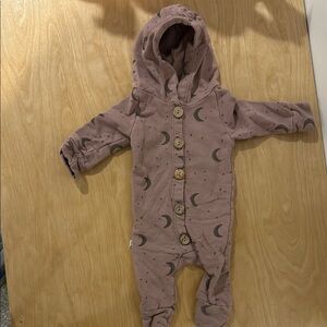 Cozy Kids Hooded One Piece - Moon Pattern